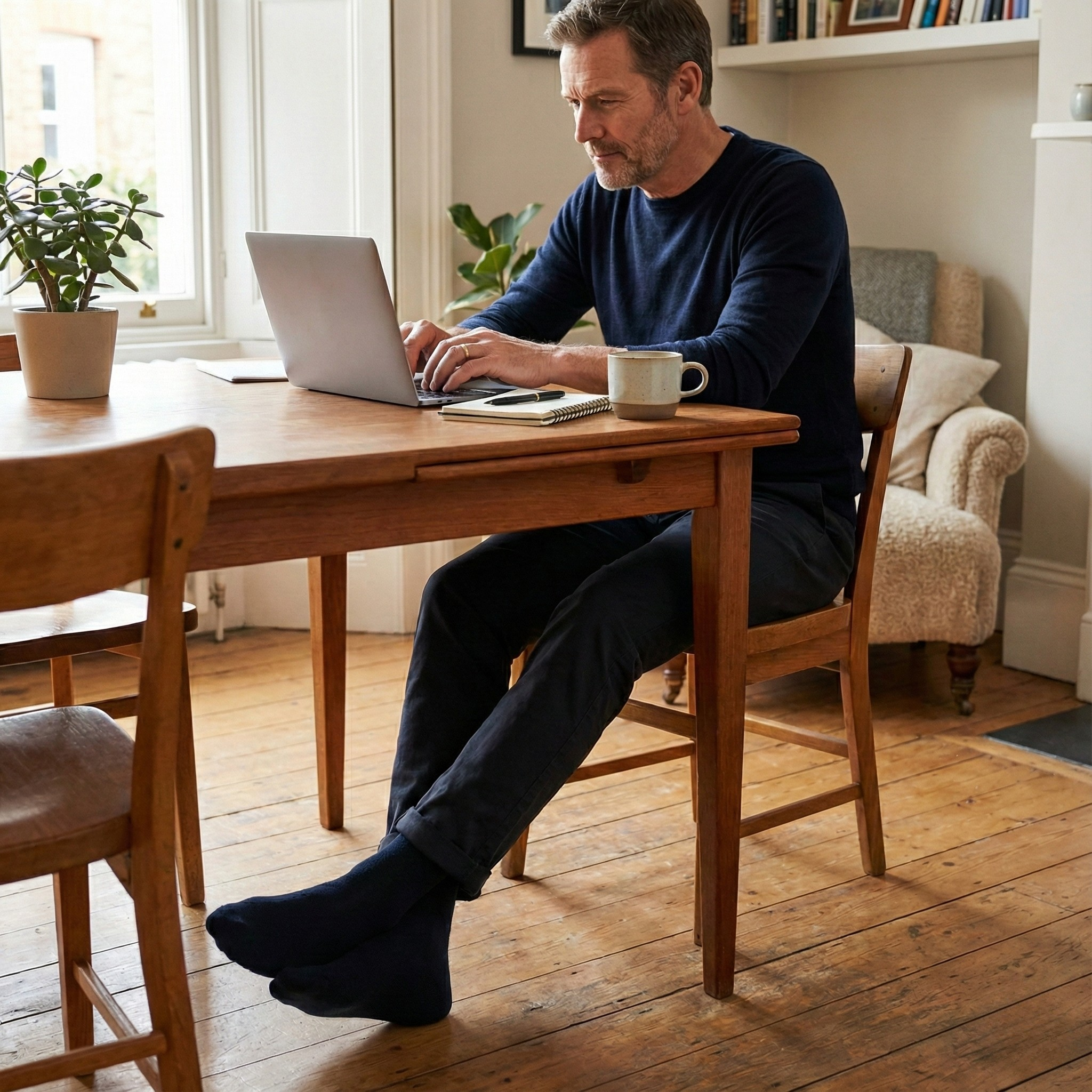 Thuiswerken in de herfst: de juiste sok onder je bureau