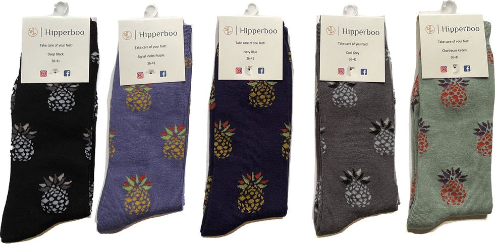 Hipperboo® Bamboe Sokken | 5 Paar | Ananas Sokken | Vrolijke Sokken