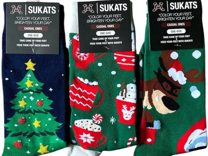 Sukats® The Casual Ones | 3, 6 of 9 Paar | Dames en Herensokken | Kerstsokken | Vrolijke Sokken | Cadeau sokken