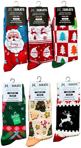 Sukats® The Casual Ones | 3, 6 of 9 Paar | Dames en Herensokken | Kerstsokken | Vrolijke Sokken | Cadeau sokken