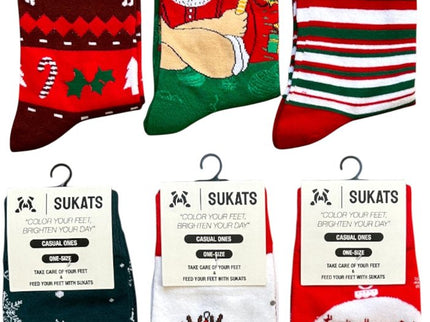 Sukats® The Casual Ones | 3, 6 of 9 Paar | Dames en Herensokken | Kerstsokken | Vrolijke Sokken | Cadeau sokken