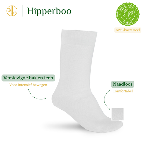 Hipperboo® Bamboe Sokken | 4 of 8 Paar | Naadloos | Casual Sokken | Zijdezacht