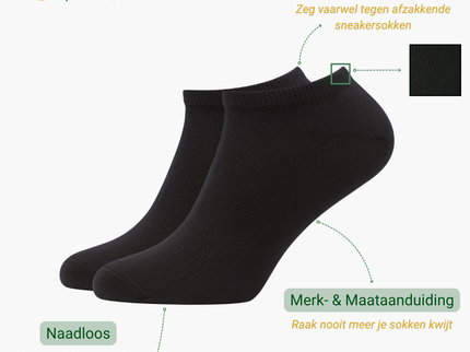 Hipperboo® Bamboe Sneakersokken | 10 Paar | Enkelsokken | Korte Sokken | Naadloos
