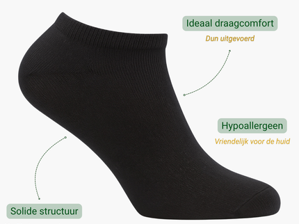 Hipperboo® Bamboe Sneakersokken | 10 Paar | Enkelsokken | Korte Sokken | Naadloos