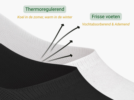 Hipperboo® Bamboe Sneakersokken | 10 Paar | Enkelsokken | Korte Sokken | Naadloos