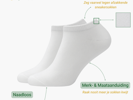 Hipperboo® Bamboe Sneakersokken | 10 Paar | Enkelsokken | Korte Sokken | Naadloos