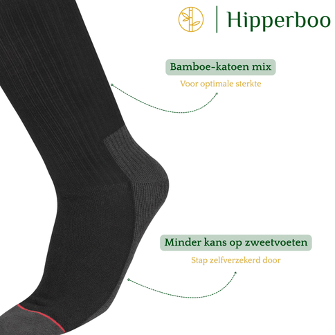 Hipperboo® Bamboe Werksokken | 3 of 6 Paar | Naadloos