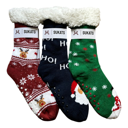 Sukats® Huissokken | 1, 3 of 6 Paar | Anti-slip sokken | Kerstsokken | Fluffy Sokken | Slofsokken | Verwarmde Sokken | Meerdere Kleuren