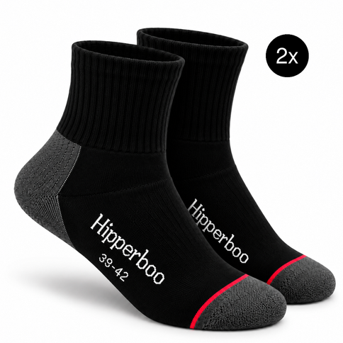 Hipperboo bamboe werksokken kort maat 39-42 – 2 paar