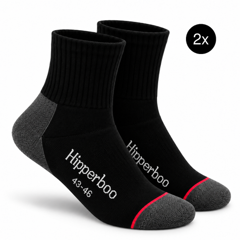 Hipperboo bamboe werksokken kort maat 43-46 – 2 paar