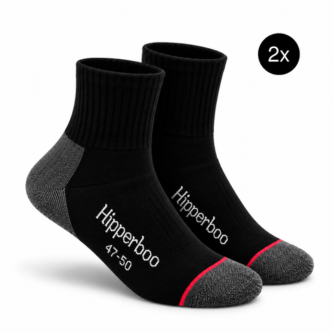 Hipperboo bamboe werksokken kort maat 47-50 – 2 paar