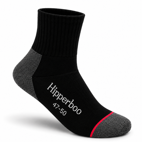 Hipperboo bamboe werksokken kort maat 47-50 – enkele sok