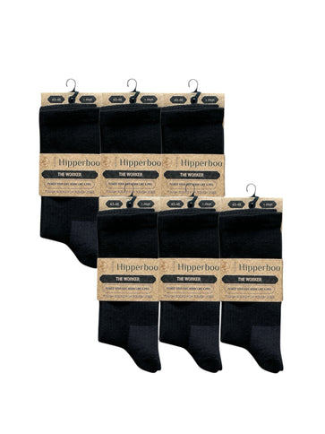 Hipperboo® Bamboe Werksokken | 3 of 6 Paar | Naadloos