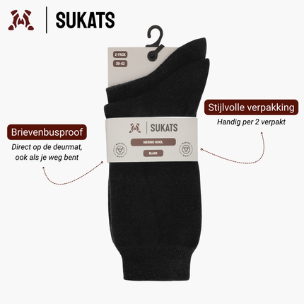 Sukats® Merino Wol Sokken | 4 of 8 Paar | Wollen Sokken | Naadloos | Casual Sokken