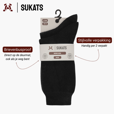 Sukats® Merino Wol Sokken | 4 of 8 Paar | Wollen Sokken | Naadloos | Casual Sokken