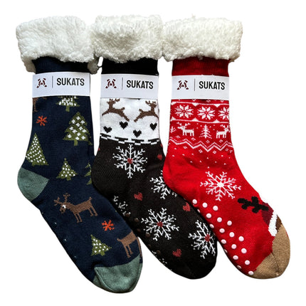 Sukats® Huissokken | 1, 3 of 6 Paar | Anti-slip sokken | Kerstsokken | Fluffy Sokken | Slofsokken | Verwarmde Sokken | Meerdere Kleuren