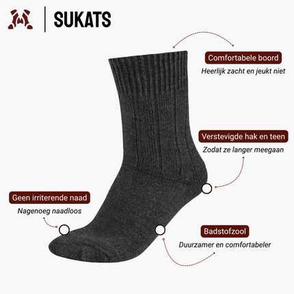 Sukats® Alpaca Sokken | 4 of 8 Paar | Wollen Sokken | Warme Sokken | Huissokken