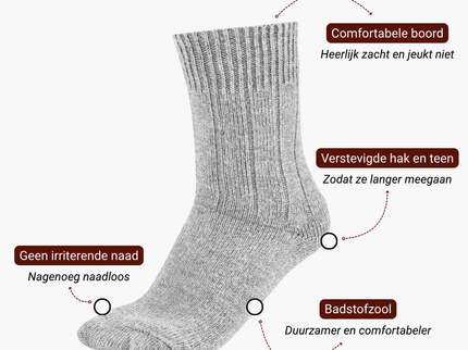 Sukats® Alpaca Sokken | 4 of 8 Paar | Wollen Sokken | Warme Sokken | Huissokken