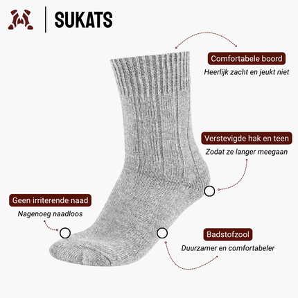 Sukats® Alpaca Sokken | 4 of 8 Paar | Wollen Sokken | Warme Sokken | Huissokken