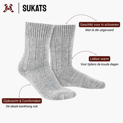 Sukats® Alpaca Sokken | 4 of 8 Paar | Wollen Sokken | Warme Sokken | Huissokken