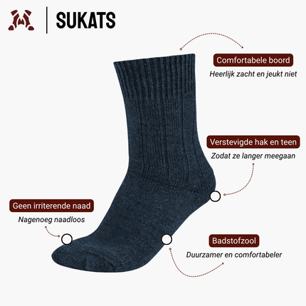 Sukats® Alpaca Sokken | 4 of 8 Paar | Wollen Sokken | Warme Sokken | Huissokken