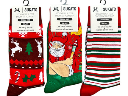 Sukats® The Casual Ones | 3, 6 of 9 Paar | Dames en Herensokken | Kerstsokken | Vrolijke Sokken | Cadeau sokken