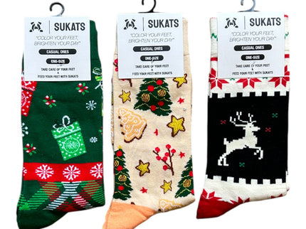 Sukats® The Casual Ones | 3, 6 of 9 Paar | Dames en Herensokken | Kerstsokken | Vrolijke Sokken | Cadeau sokken