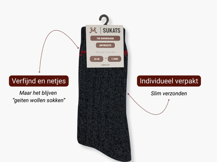 Sukats® The Norwegians | 3 of 6 Paar | Noorse Sokken | Wollen Sokken | Werksokken | Badstofzool