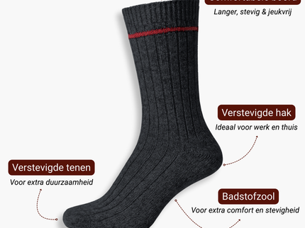 Sukats® The Norwegians | 3 of 6 Paar | Noorse Sokken | Wollen Sokken | Werksokken | Badstofzool