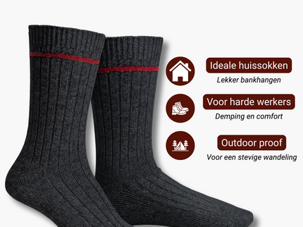 Sukats® The Norwegians | 3 of 6 Paar | Noorse Sokken | Wollen Sokken | Werksokken | Badstofzool