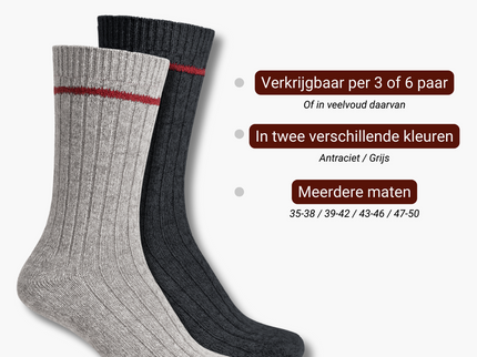 Sukats® The Norwegians | 3 of 6 Paar | Noorse Sokken | Wollen Sokken | Werksokken | Badstofzool