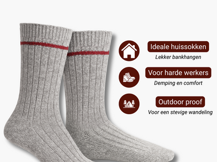 Sukats® The Norwegians | 3 of 6 Paar | Noorse Sokken | Wollen Sokken | Werksokken | Badstofzool