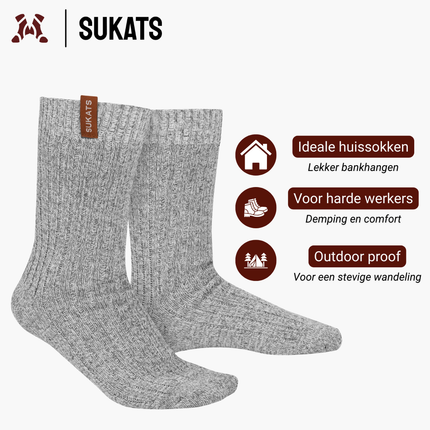 Sukats® Norwegians Premium Deluxe | 3 of 6 Paar | Noorse Sokken | Wollen Sokken | Werksokken