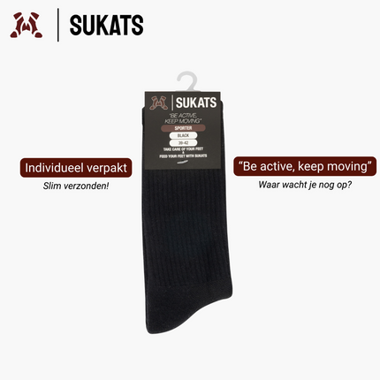 Sukats® The Sporter | 6 Paar | Sportsokken | Tennissokken | Naadloos | Hardloopsokken