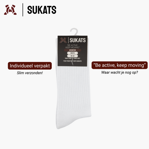 Sukats® The Sporter | 6 Paar | Sportsokken | Tennissokken | Naadloos | Hardloopsokken