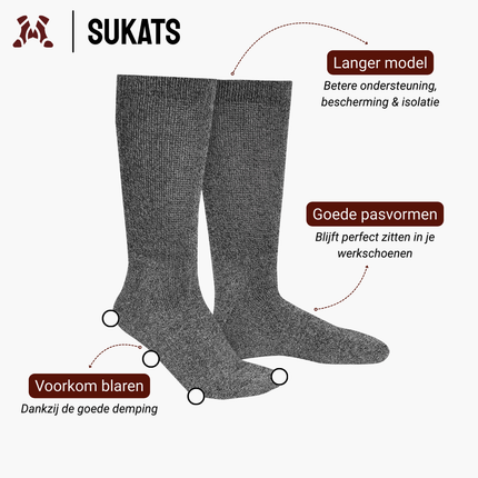 Sukats® Noorse Werksokken | 3 of 6 Paar | Stable Worker | Verstevigd