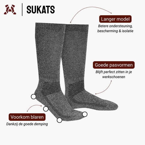 Sukats® Thermo Werksokken | 3 of 6 Paar | Thermosokken | Verstevigd