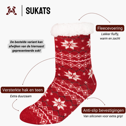 Sukats® Huissokken | 1, 3 of 6 Paar | Anti-slip sokken | Kerstsokken | Fluffy Sokken | Slofsokken | Verwarmde Sokken | Meerdere Kleuren
