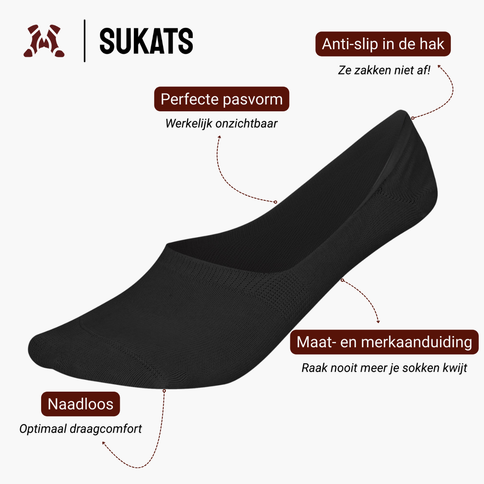 Sukats® No Show Enkelsokken | 4 of 8 Paar | Onzichtbare sokken | Naadloos | Invisible Footies