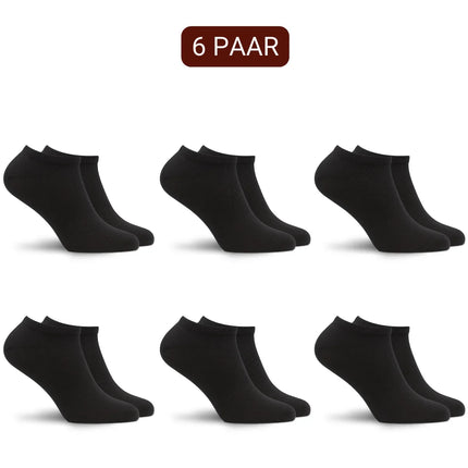 Set van 6 paar zwarte Sukats sneakersokken voor optimaal comfort.