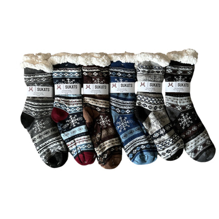 Sukats® Huissokken | 1, 3 of 6 Paar | Anti-slip sokken | Kerstsokken | Fluffy Sokken | Slofsokken | Verwarmde Sokken | Meerdere Kleuren