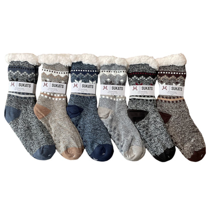 Sukats® Huissokken | 1, 3 of 6 Paar | Anti-slip sokken | Kerstsokken | Fluffy Sokken | Slofsokken | Verwarmde Sokken | Meerdere Kleuren