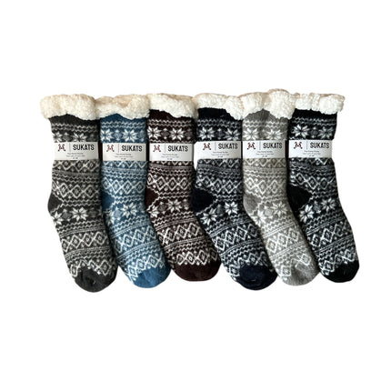 Sukats® Huissokken | 1, 3 of 6 Paar | Anti-slip sokken | Kerstsokken | Fluffy Sokken | Slofsokken | Verwarmde Sokken | Meerdere Kleuren