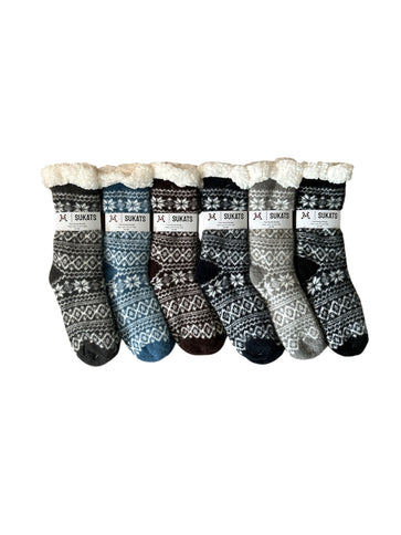 Sukats® Huissokken | 1, 3 of 6 Paar | Anti-slip sokken | Kerstsokken | Fluffy Sokken | Slofsokken | Verwarmde Sokken | Meerdere Kleuren