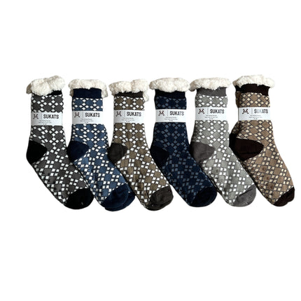 Sukats® Huissokken | 1, 3 of 6 Paar | Anti-slip sokken | Kerstsokken | Fluffy Sokken | Slofsokken | Verwarmde Sokken | Meerdere Kleuren