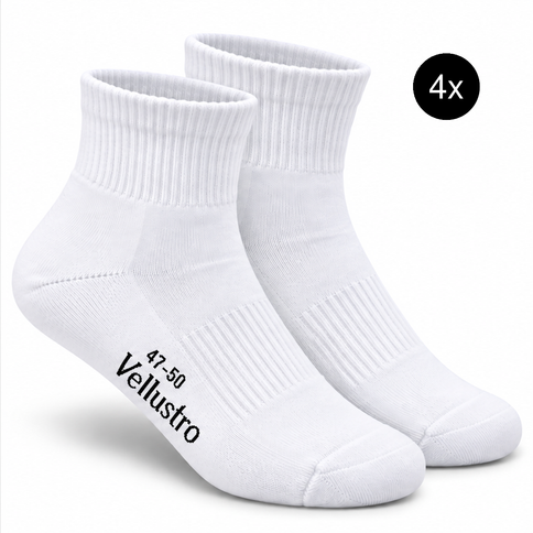 Vellustro Marbella M7 padelsokken wit maat 47-50 – 4 paar