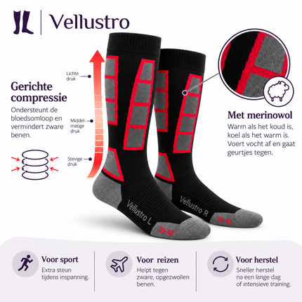 Vellustro merino wol compressiesokken – eigenschappen
