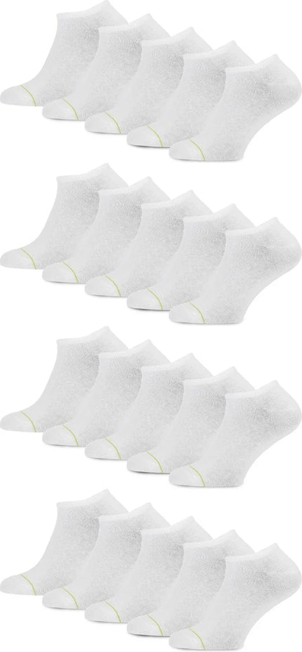 Set van 20 witte Primair sneakersokken, basic model.