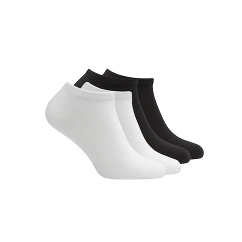 Qualifeet Hipperboo Bamboe Sneakersokken in de kleuren zwart en wit. Naadloos design, lage korte sokken met een versterkte band waardoor ze niet afzakken en ultrazacht en comfortabel. Hypoallergeen dankzij het bamboe. Geschikt voor elke dag.