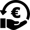 Icoon voor geldteruggave en 100% tevredenheidsgarantie bij aankopen.
